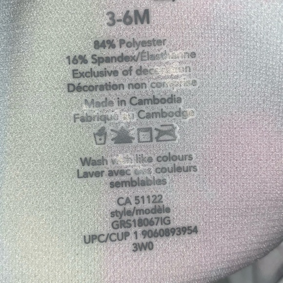 (3-6 mths) Girls 1 piece swimsuit - Picture 7 of 8